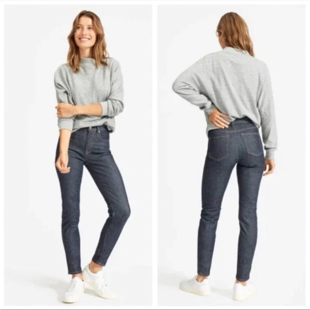 Everlane Dark Indigo Wash High Rise Skinny Jeans Size 28